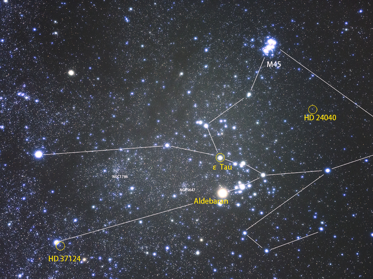 おうし座と系外惑星の写真